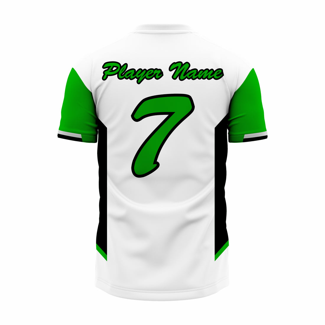 Custom White, Green & Black V-Neck Softball Jerseys