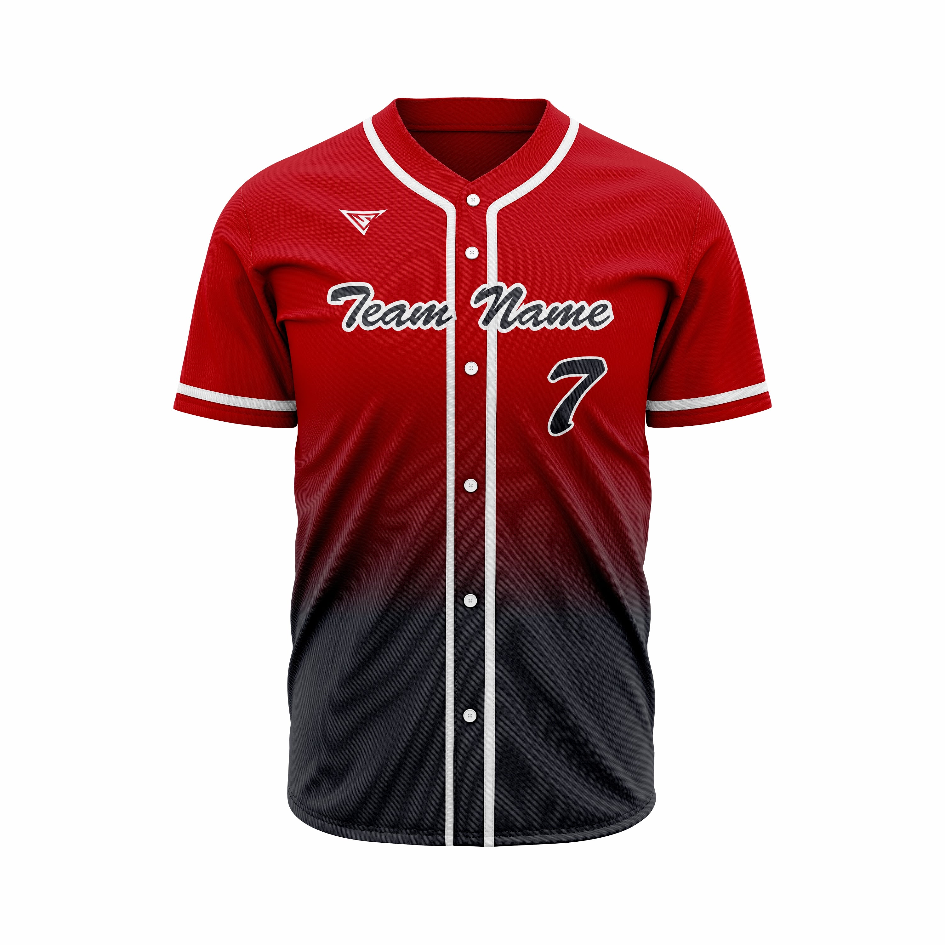 Custom Red, Black & White Authentic Baseball full Buttons Jersey