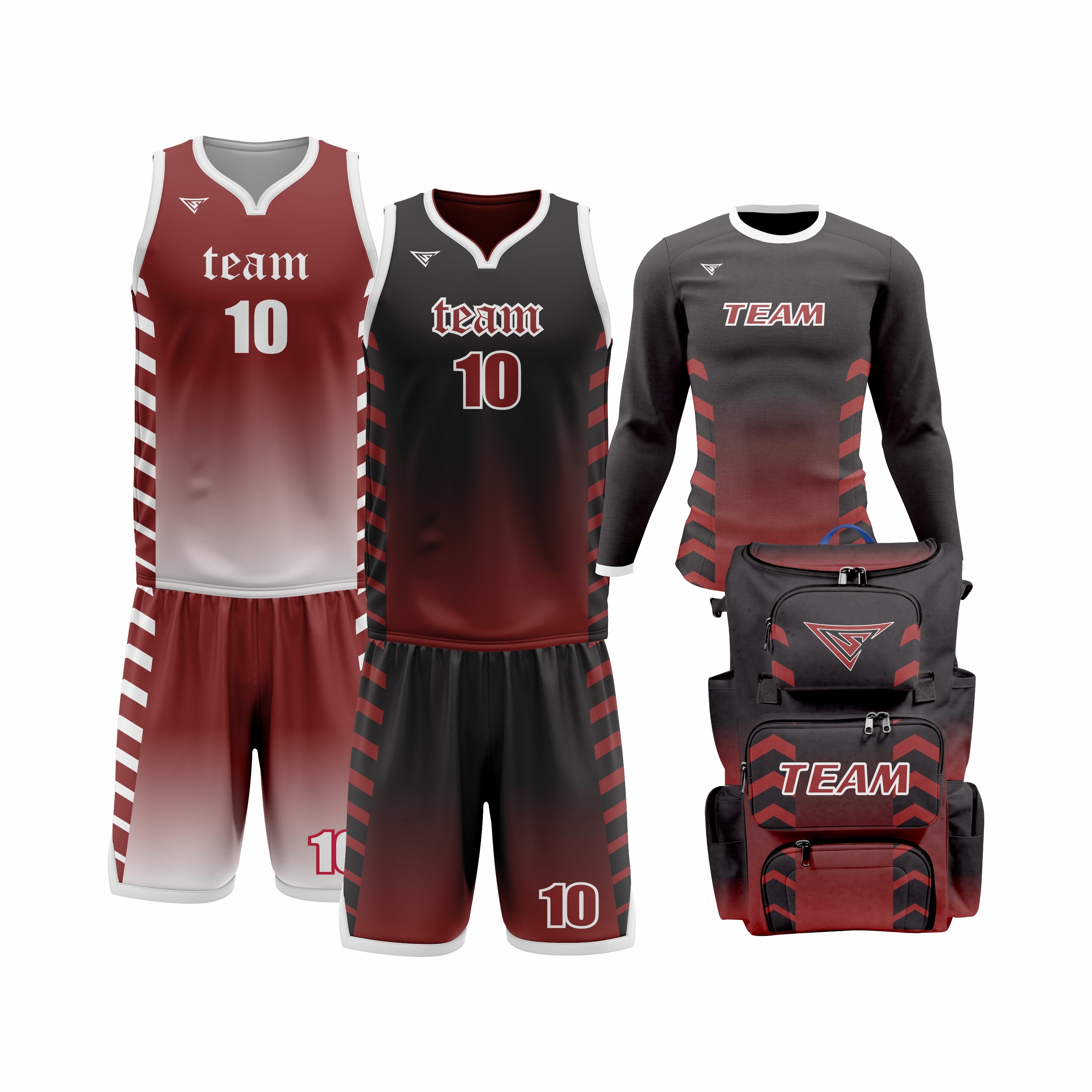 Custom White Maroon Basketball Team Uniform Package - All-Star