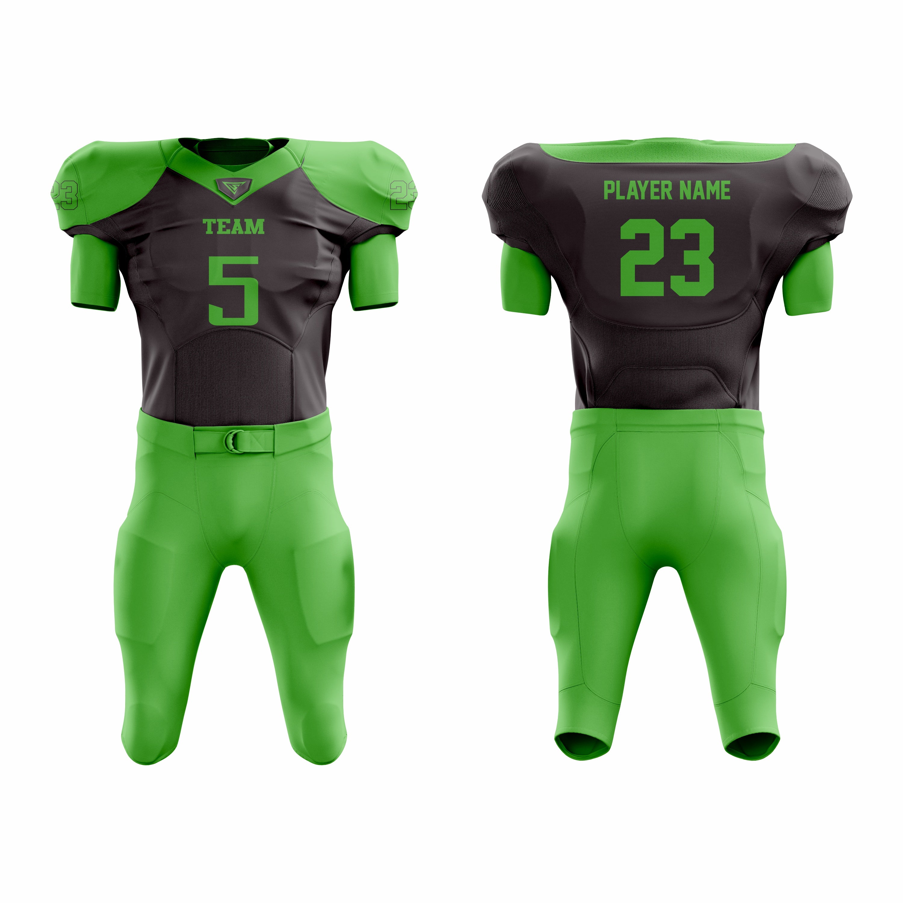 CUSTOM GREEN BLACK AMERICAN FOOTBALL UNIFORM