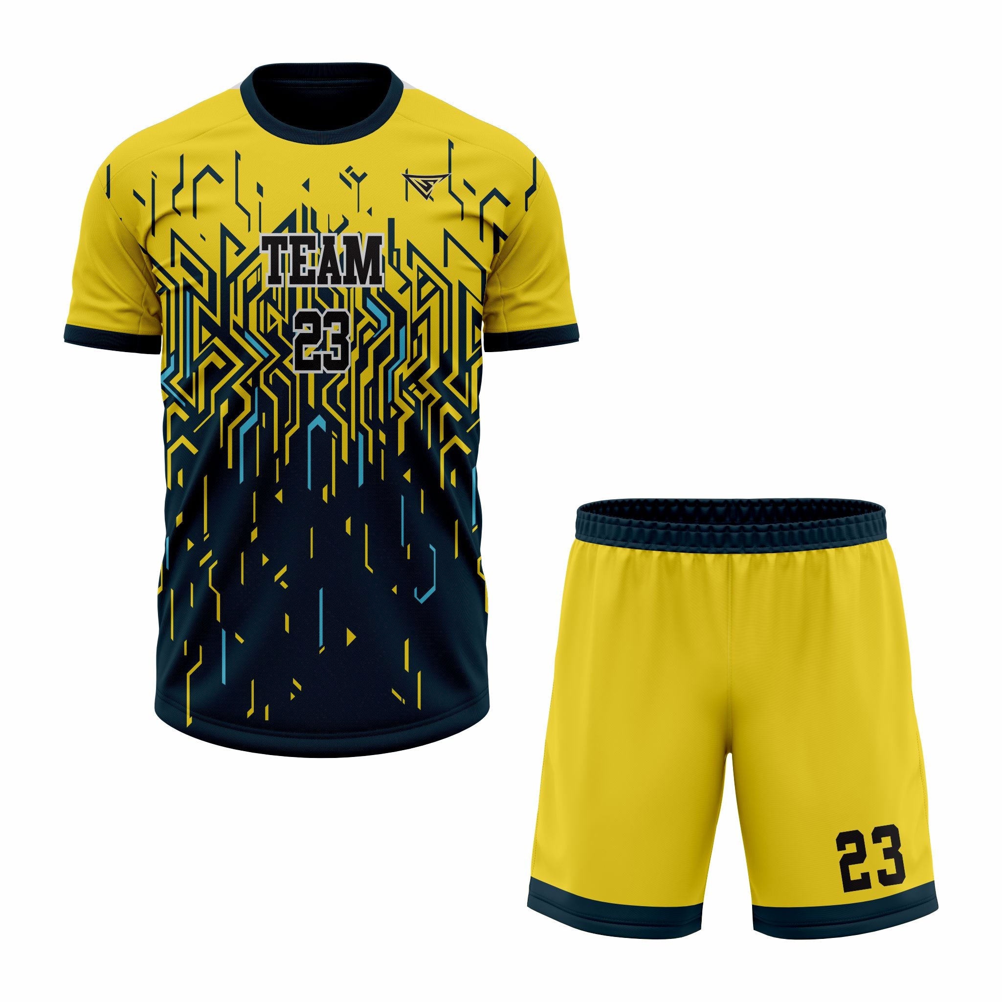 CUSTOM YELLOW BLACK SOCCER UNIFORM