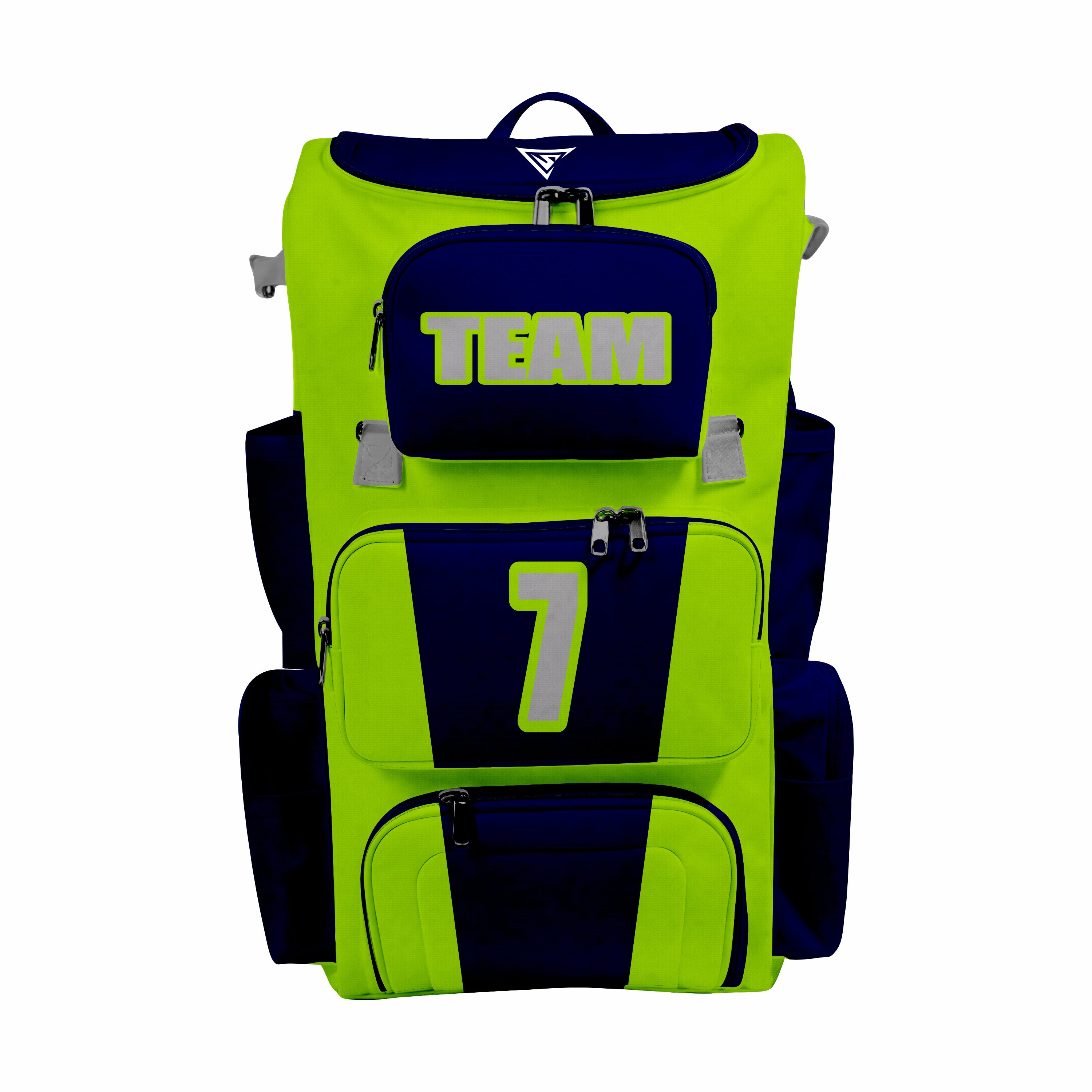 CUSTOM GREEN & BLACK ELITE BASEBALL/SOFTBALL BACKPACKS