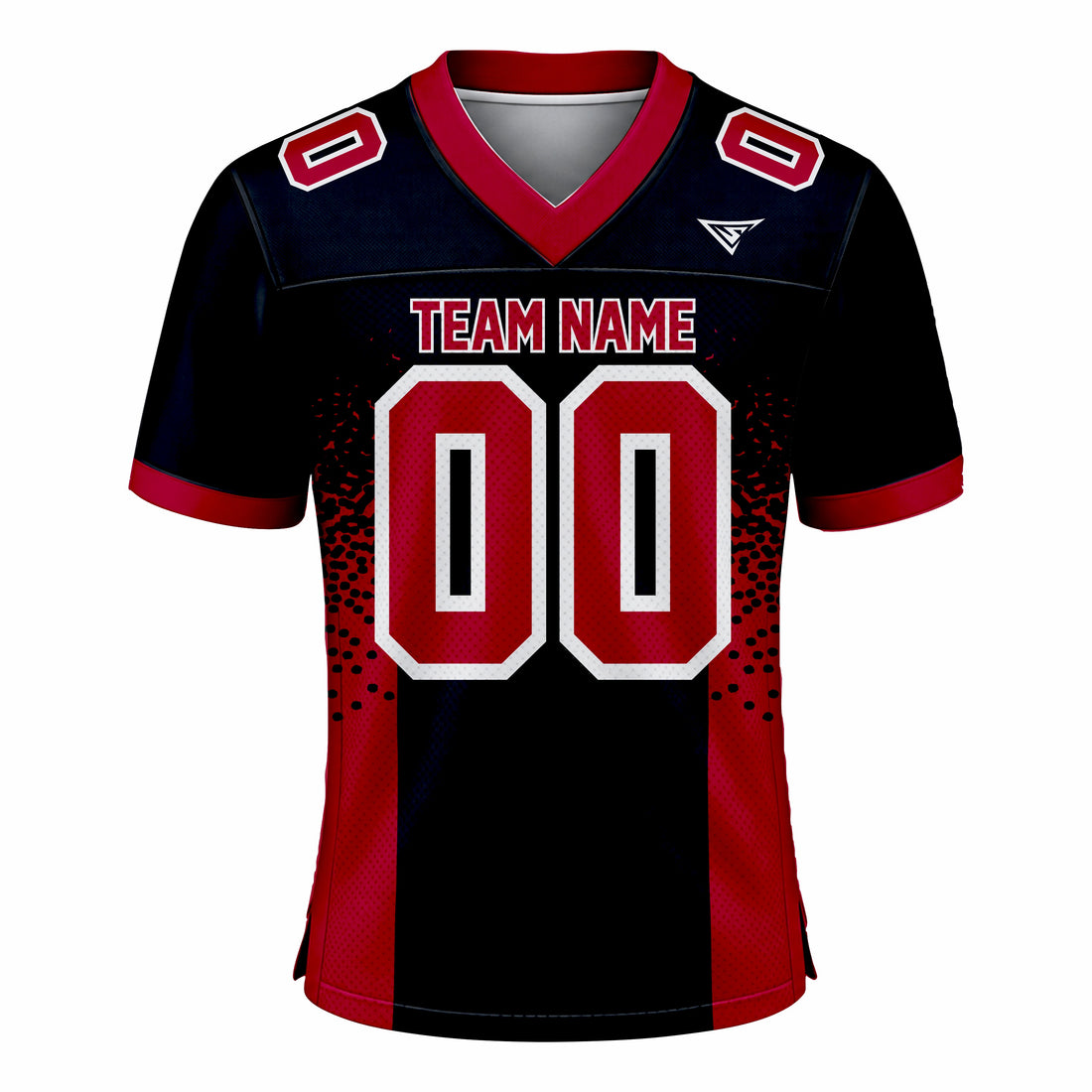 Custom Dark Blue & Red American Football Fan Jersey