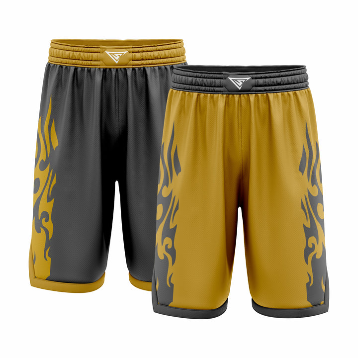 Custom Black & Brown Reversible Double Side Sublimation Basketball Short