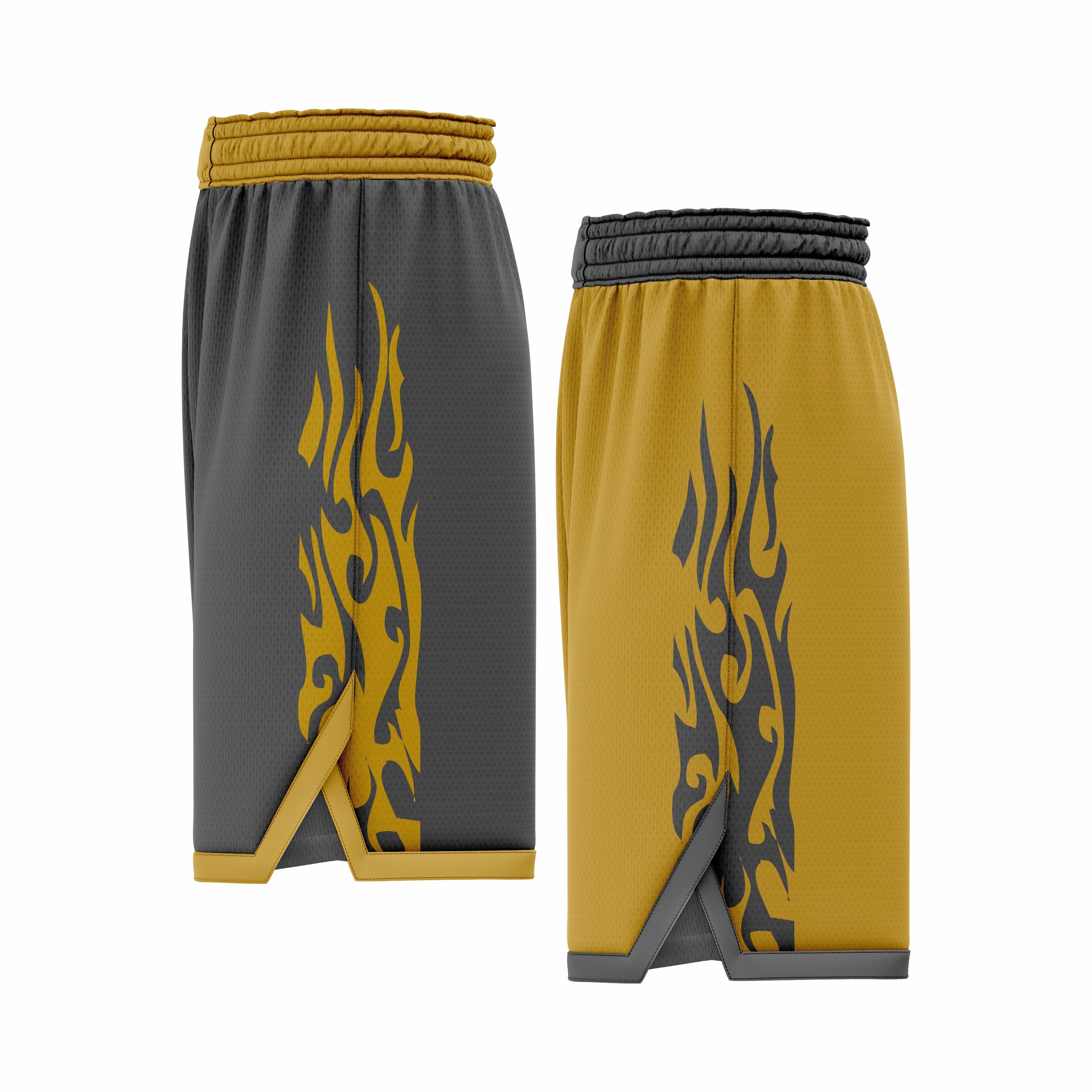 Custom Black & Brown Reversible Double Side Sublimation Basketball Short