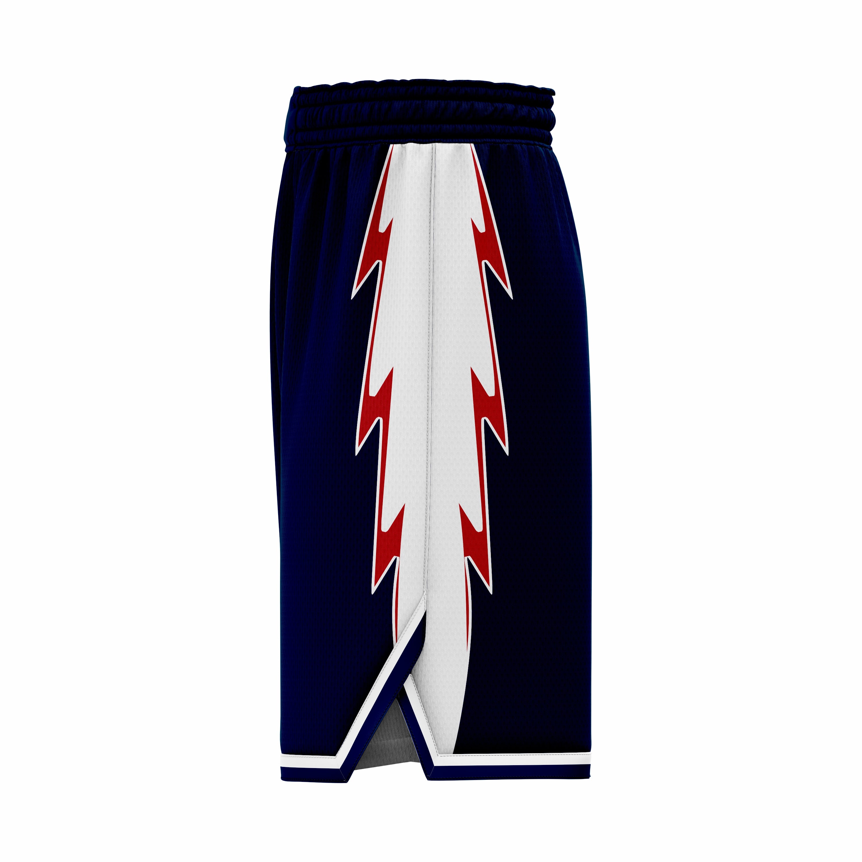 Custom Dark Blue, Red & White Authentic Basketball Shorts
