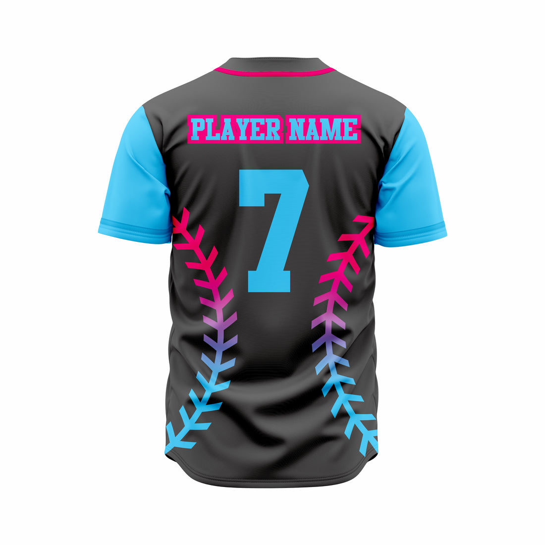 Custom Black, Blue & Red Authentic Softball full Buttons Jersey