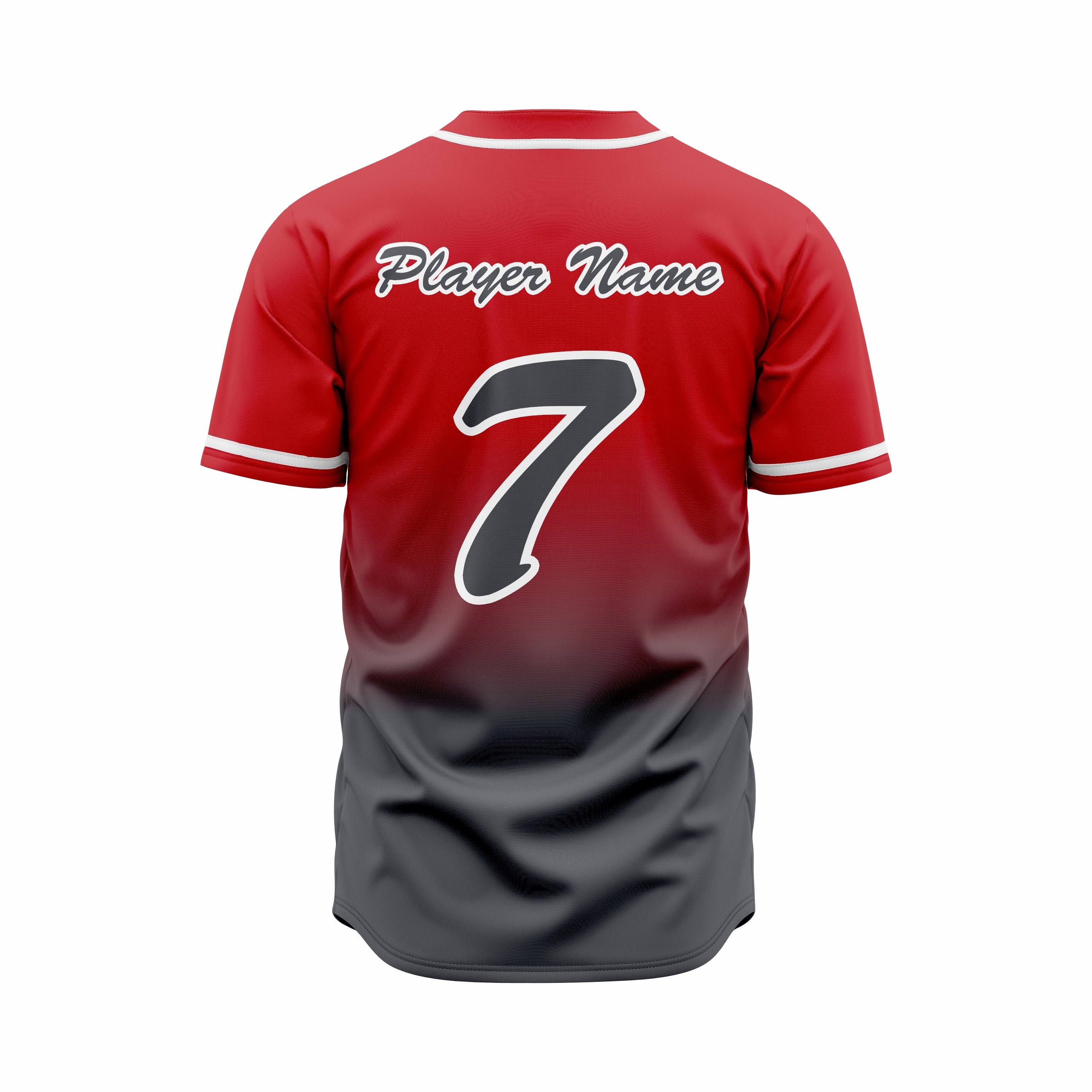 Custom Red, Black & White Authentic Baseball full Buttons Jersey