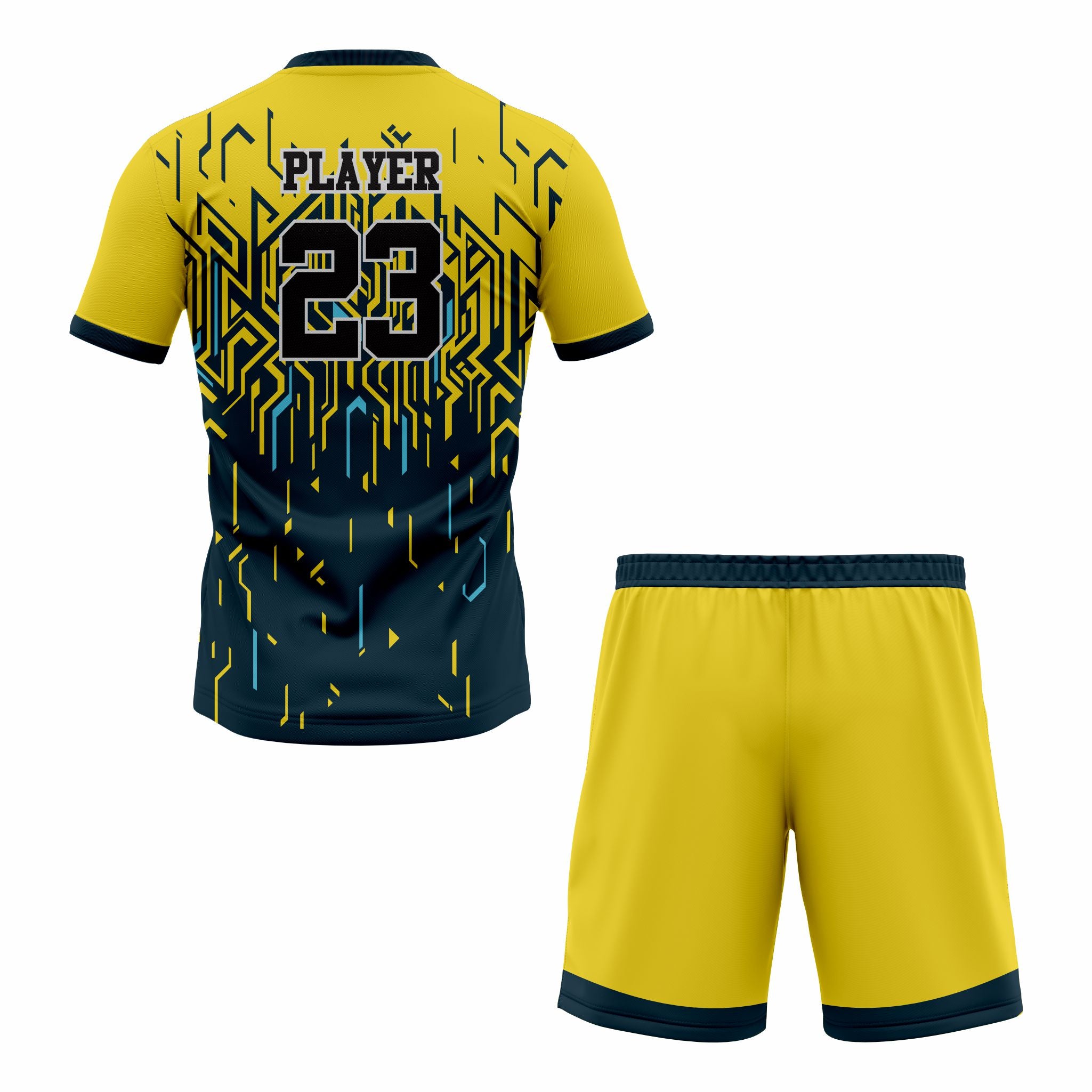 CUSTOM YELLOW BLACK SOCCER UNIFORM