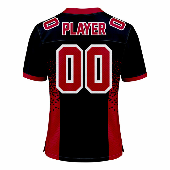 Custom Dark Blue & Red American Football Fan Jersey