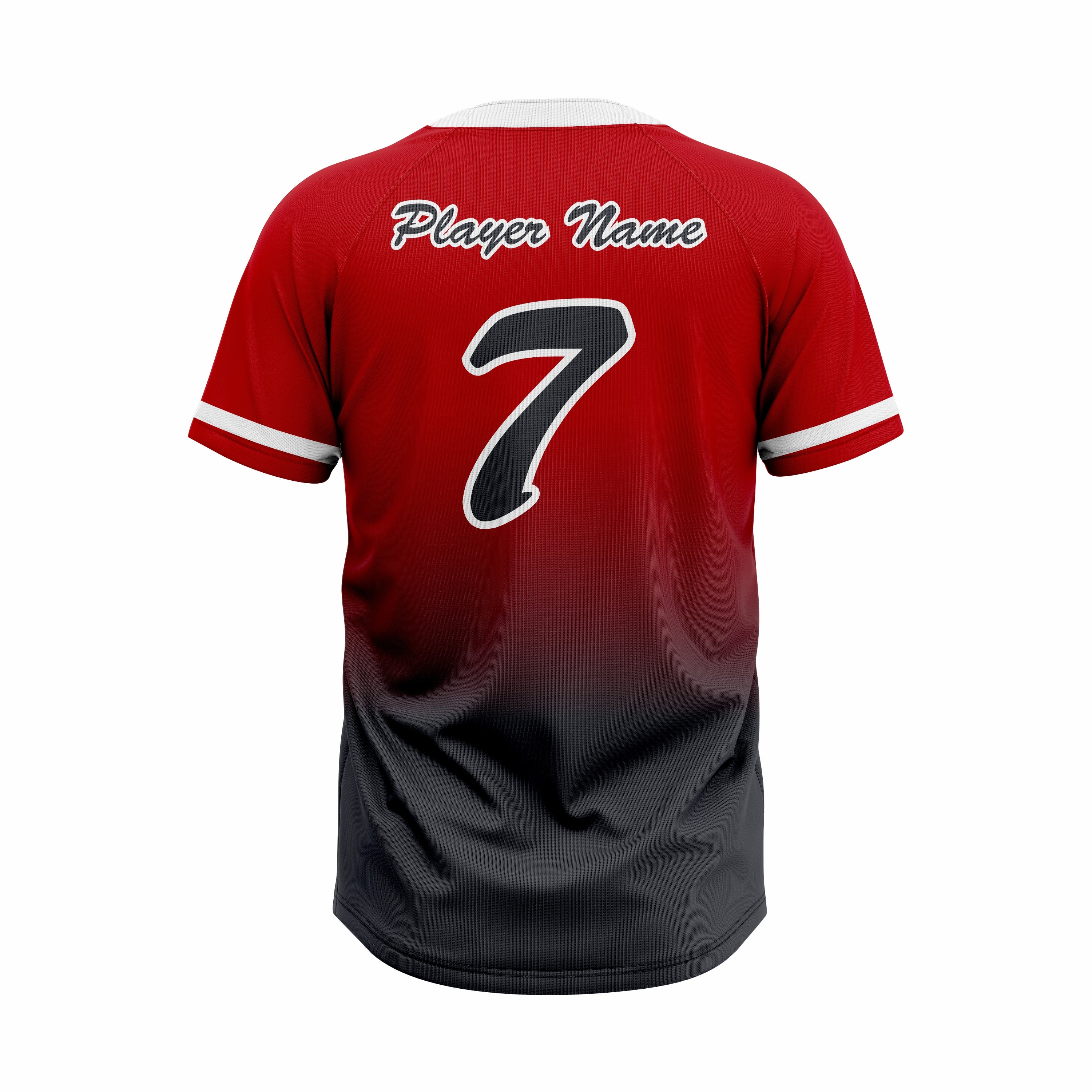 Custom Red, Black & White Authentic Baseball two Buttons Jersey