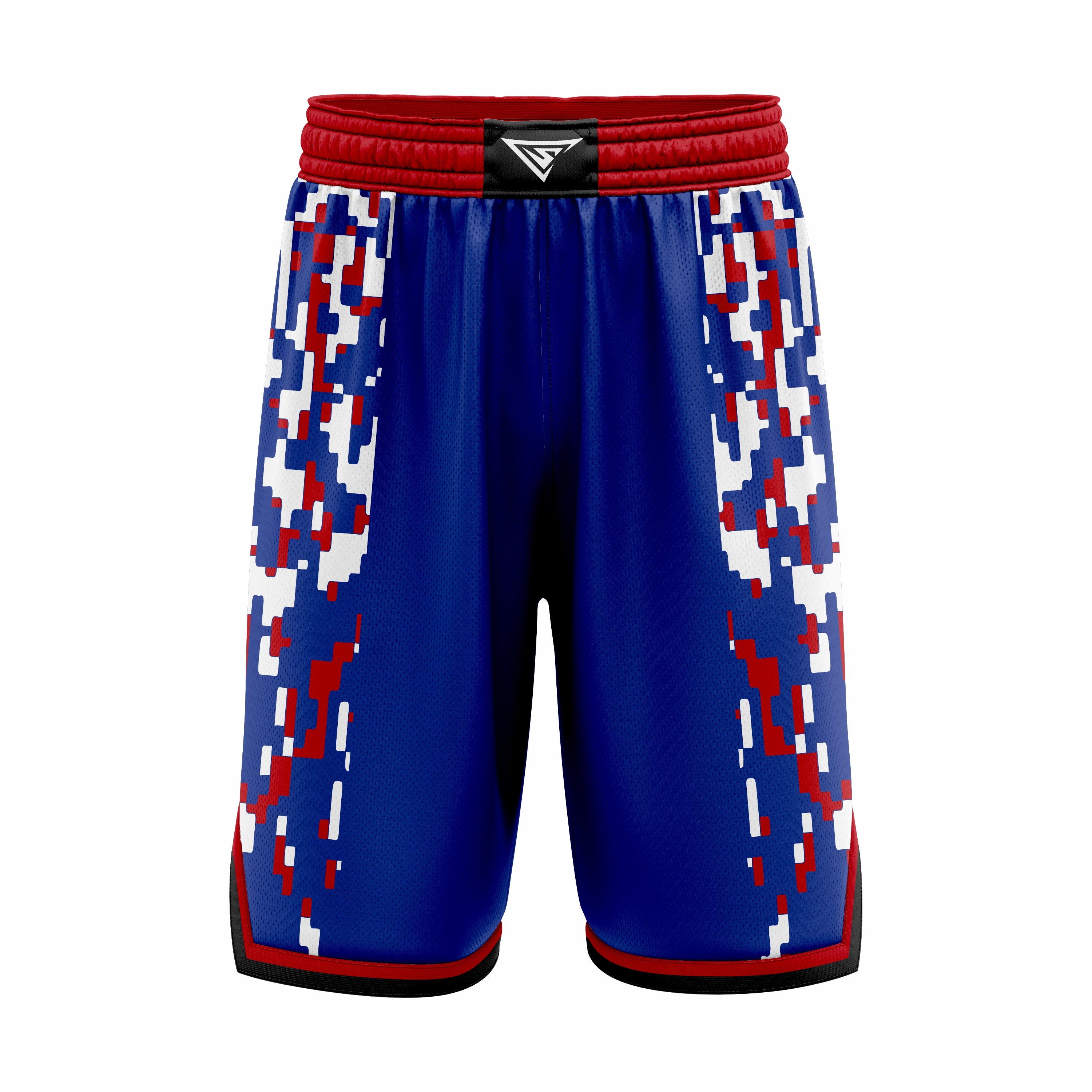 Custom Blue, Red & White Authentic Basketball Shorts