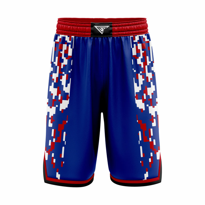 Custom Blue, Red & White Authentic Basketball Shorts