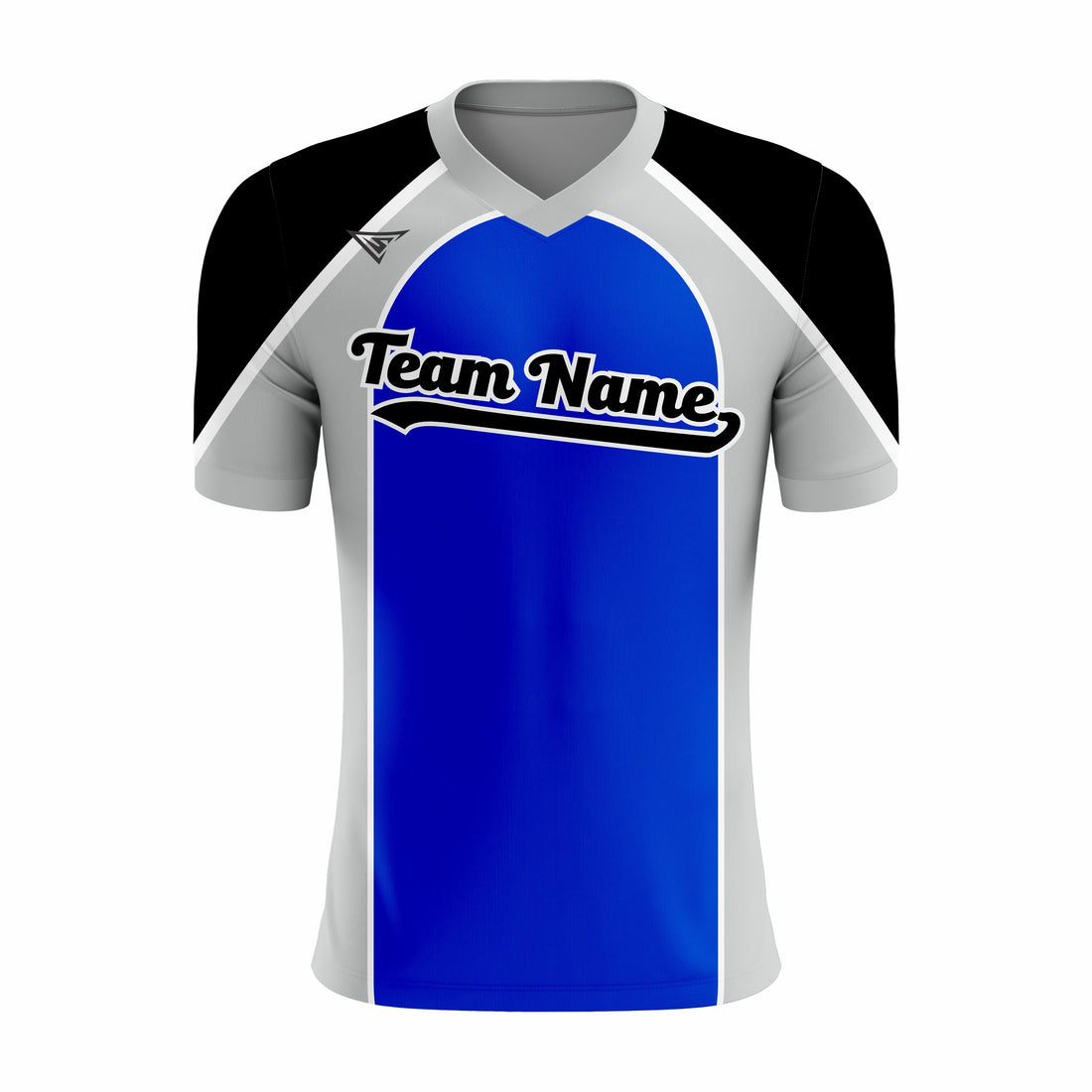 Custom Blue, grey & Black V-Neck Softball Jerseys
