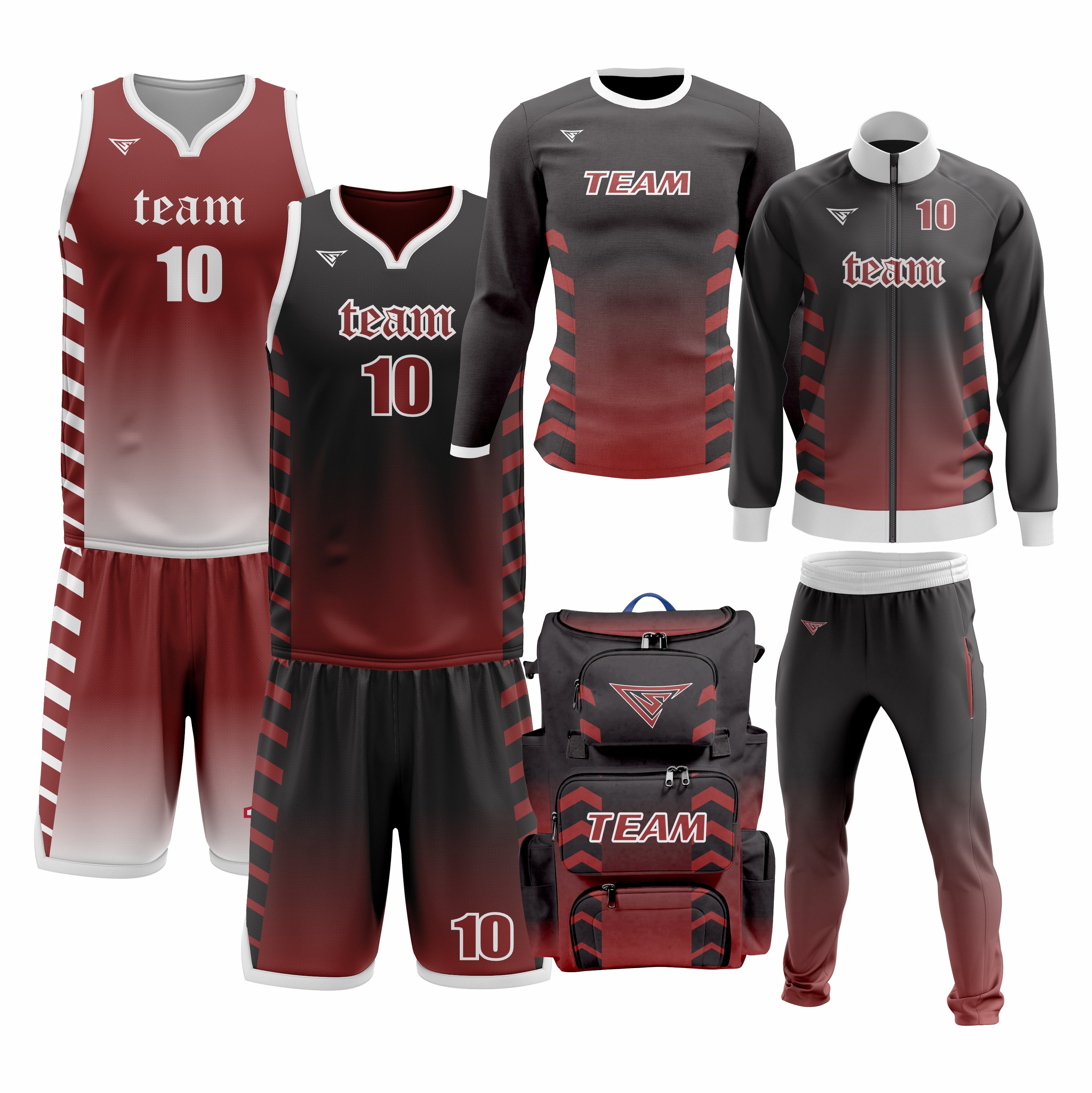Custom White Maroon Basketball Team Uniform Package - MVP