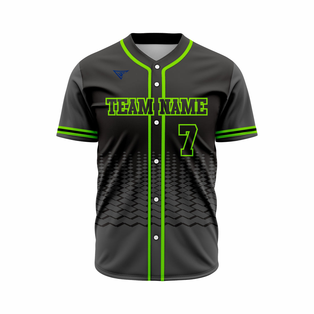 Custom Black & Green Authentic Softball full Buttons Jersey