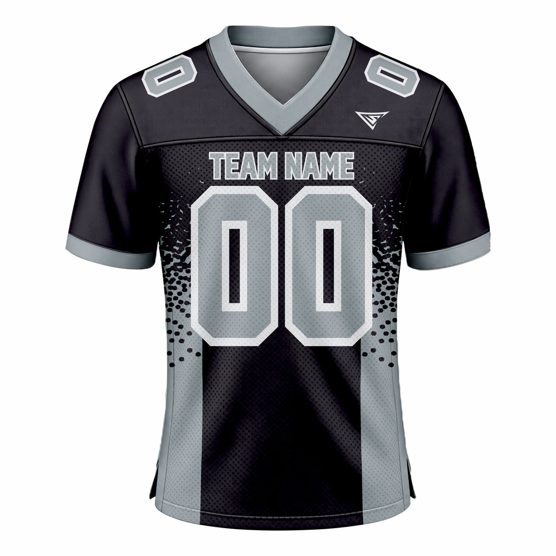 Custom Black & Grey American Football Fan Jersey