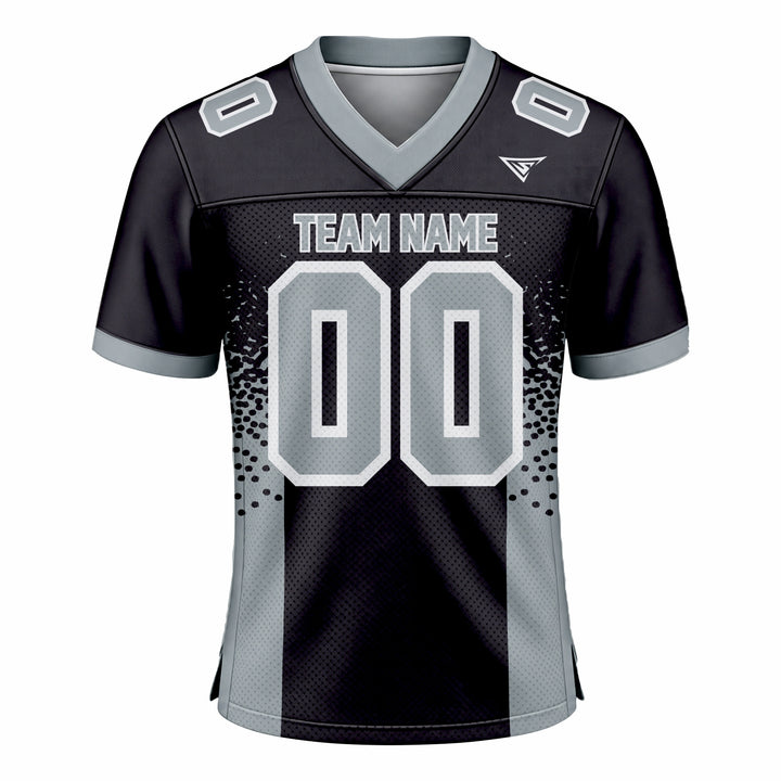 Custom Black & Grey American Football Fan Jersey