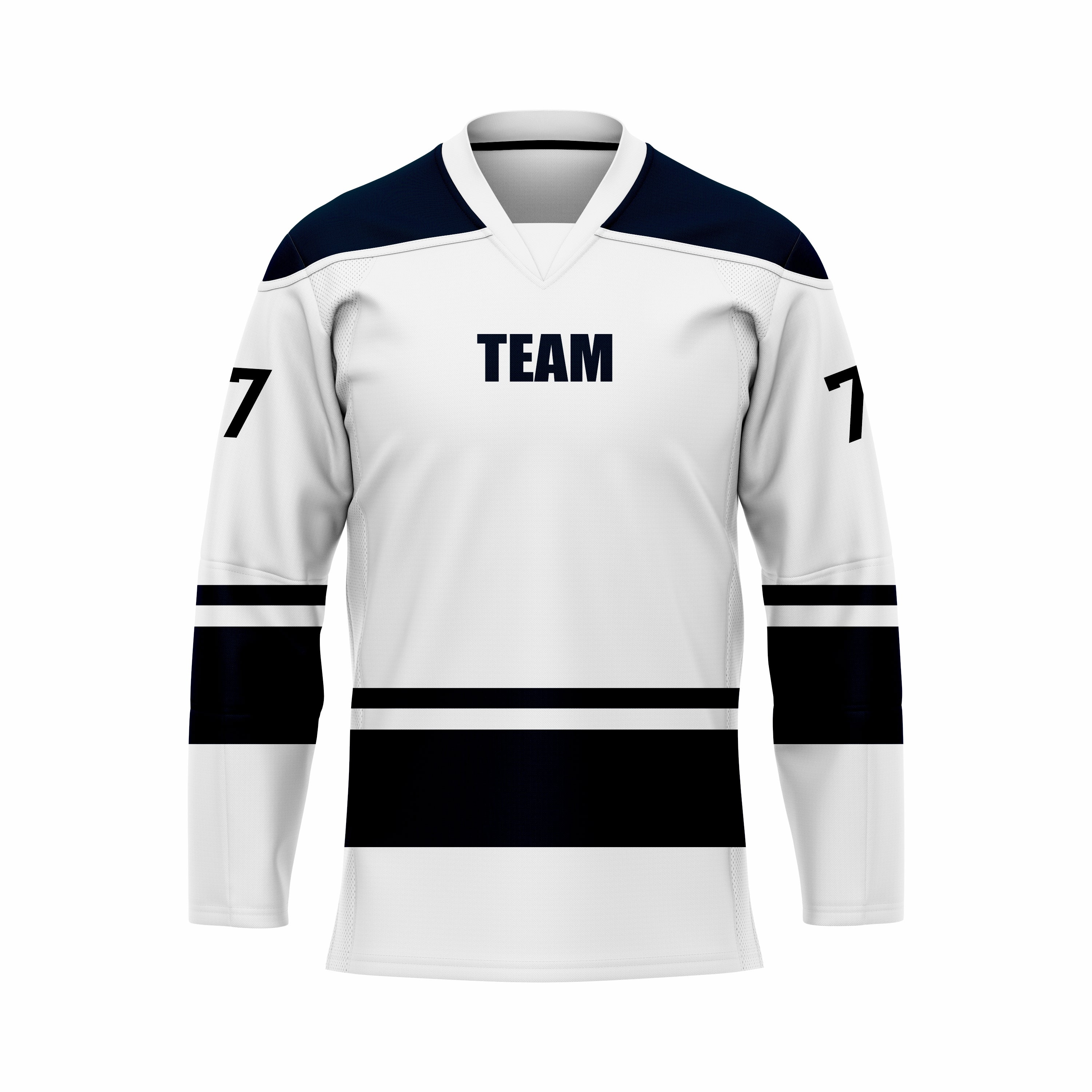 Custom Black & White V-Neck Hockey jersey