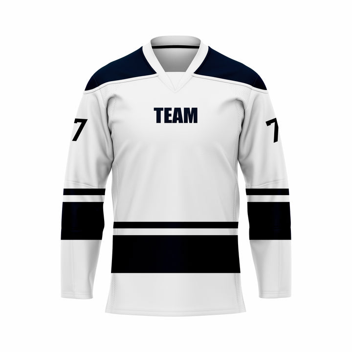 Custom Black & White V-Neck Hockey jersey