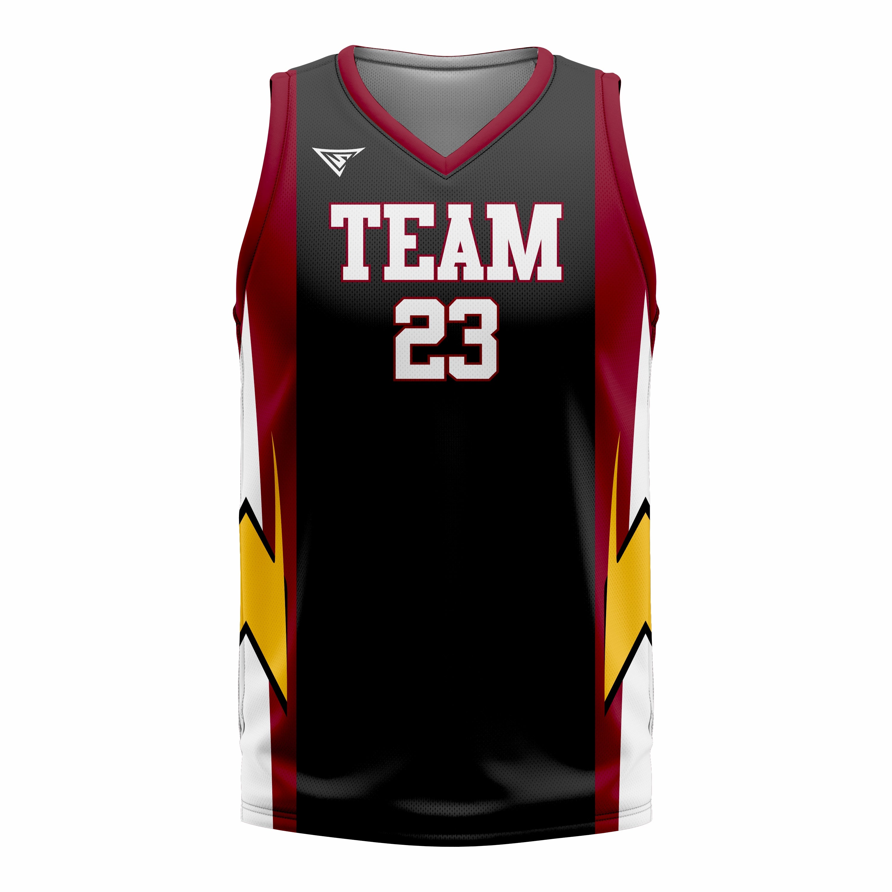 Custom Black Maroon Yellow Basketball Jersey | Sports Custom Uniform