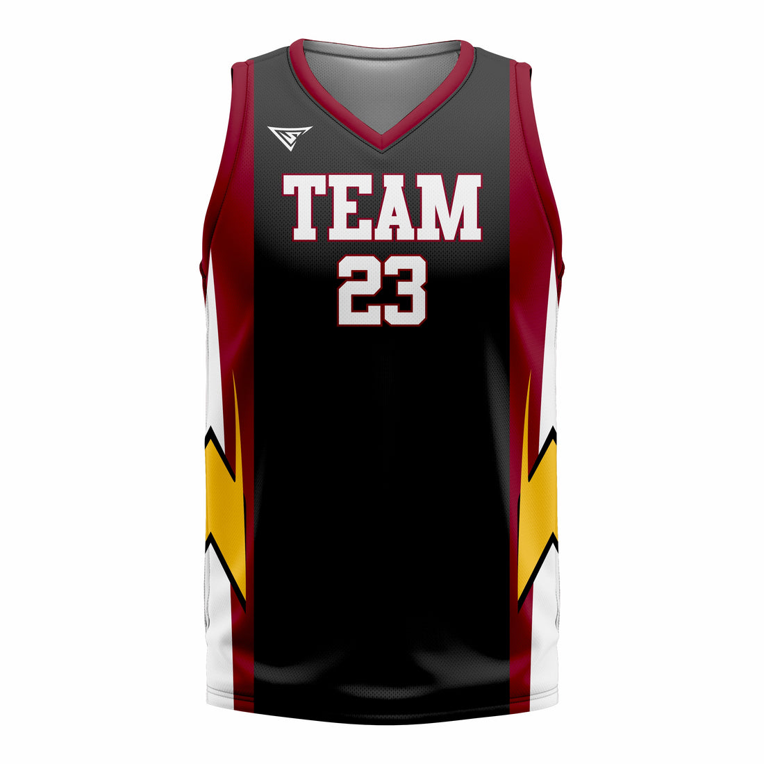 Custom Black Maroon Yellow Basketball Jersey | Sports Custom Uniform