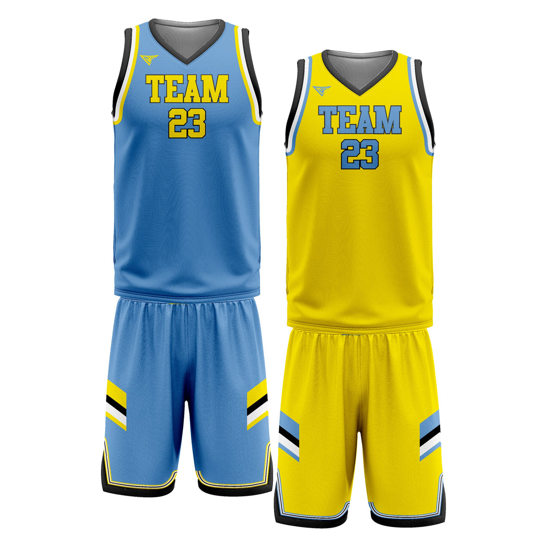 Custom Blue Yellow Double Side Basketball Uniform Set | Sports Custom Uniform
