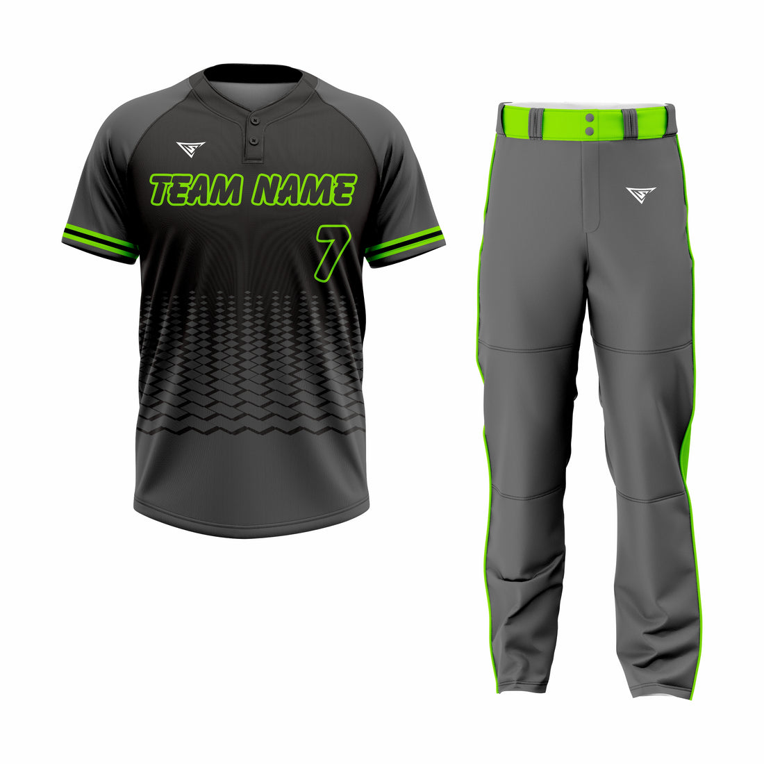 Custom Black & Green Authentic Softball Uniform
