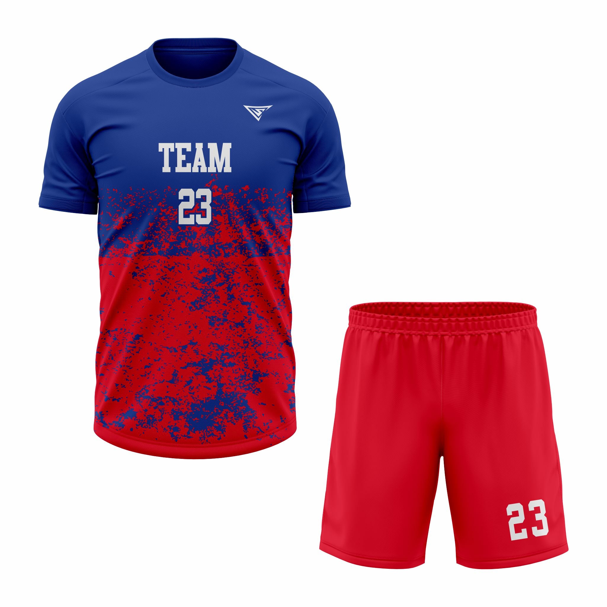 CUSTOM RED BLUE SOCCER UNIFORM