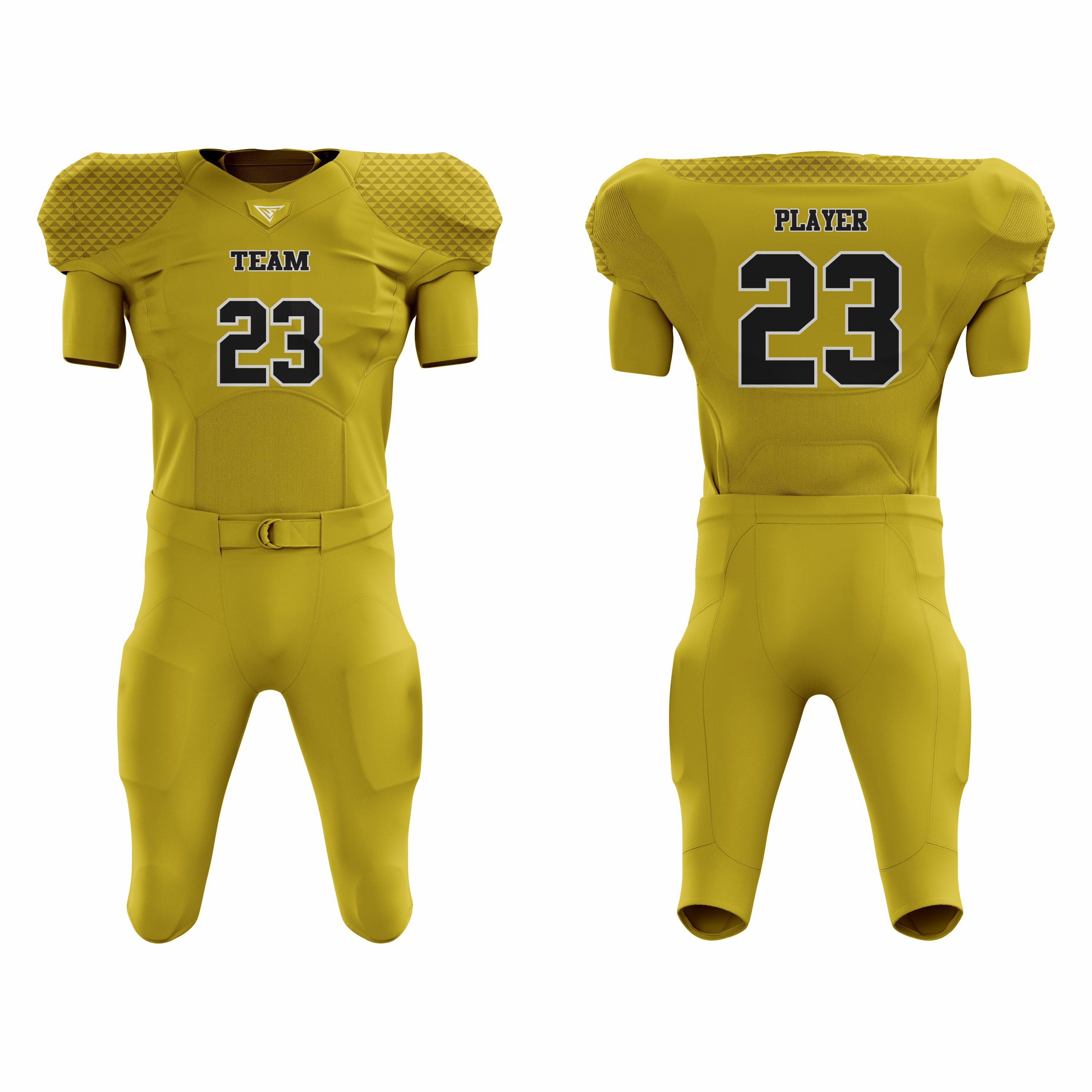 CUSTOM MUSTARD AMERICAN FOOTBALL UNIFORM