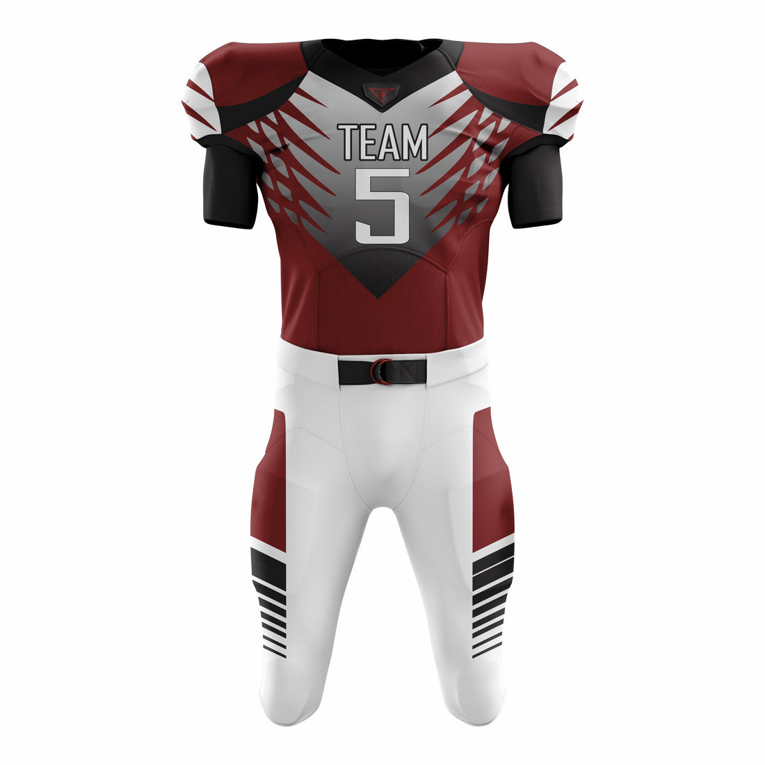 Custom Maroon White American Football Uniforms with Integrated Pads