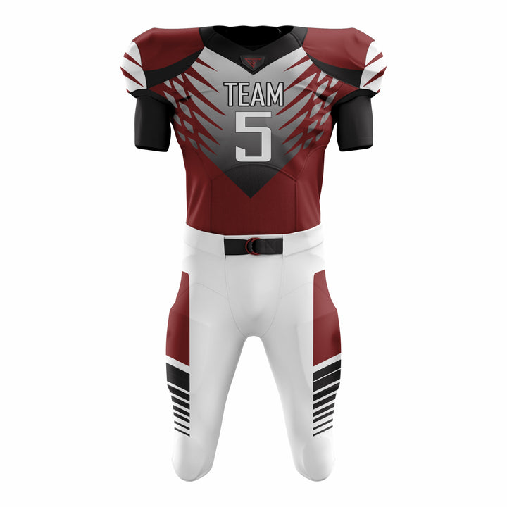 Custom Maroon White American Football Uniforms with Integrated Pads