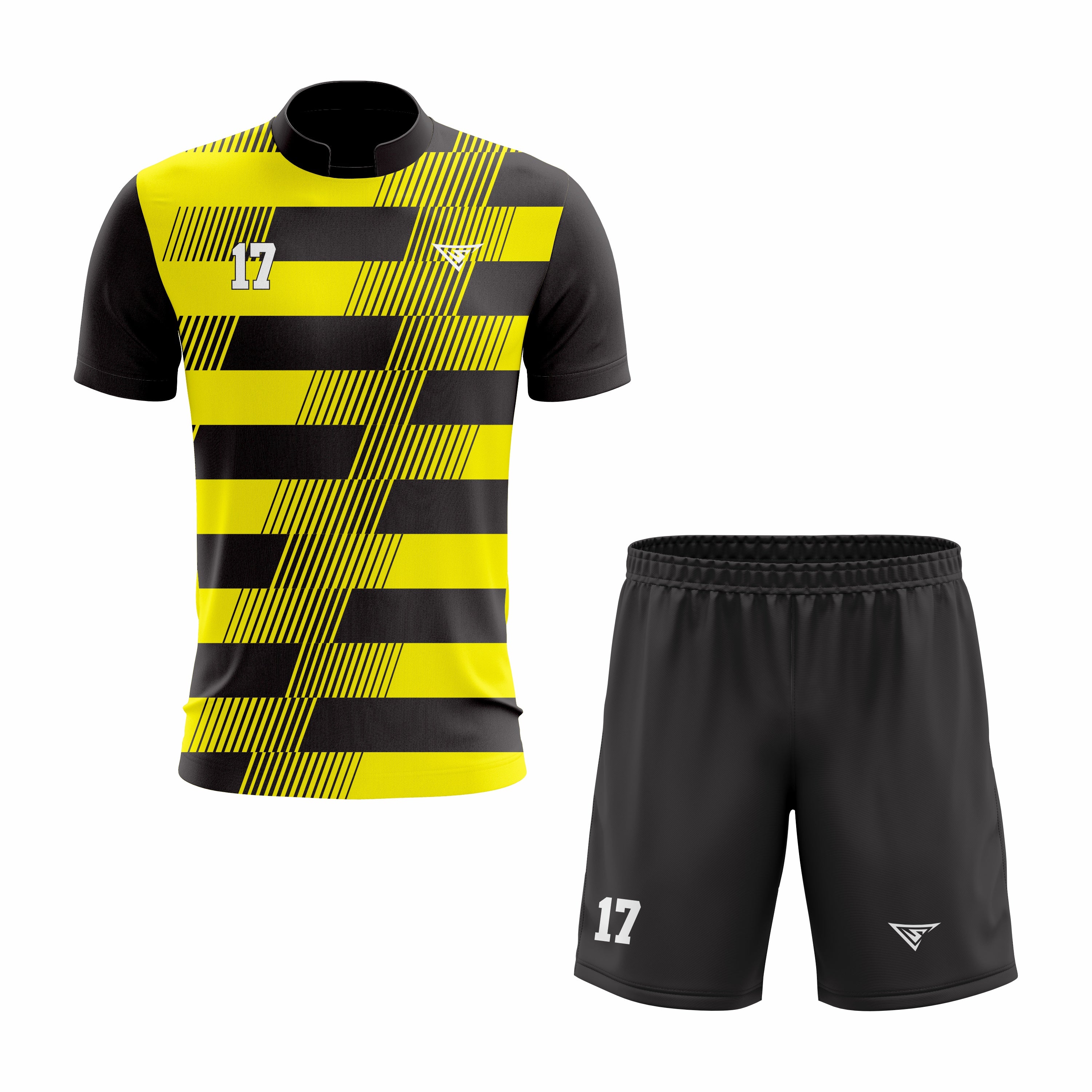 CUSTOM YELLOW BLACK SOCCER UNIFORM