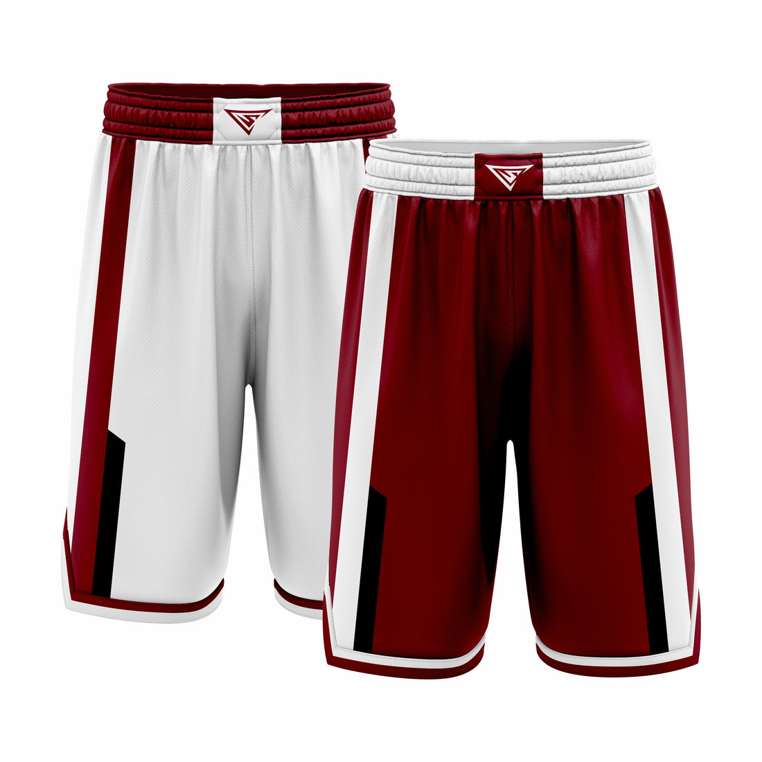 Custom Brown & White Reversible Double Side Sublimation Basketball Short