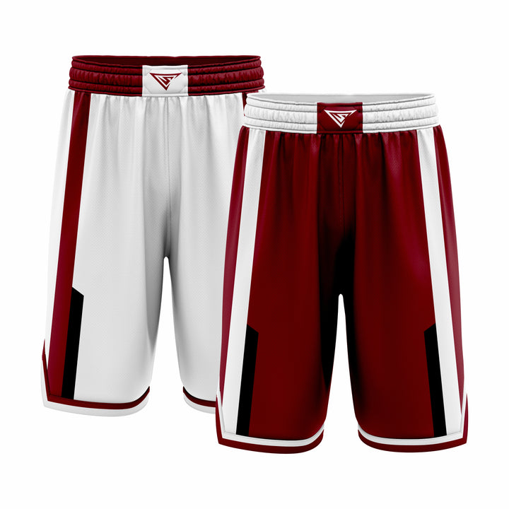Custom Brown & White Reversible Double Side Sublimation Basketball Short
