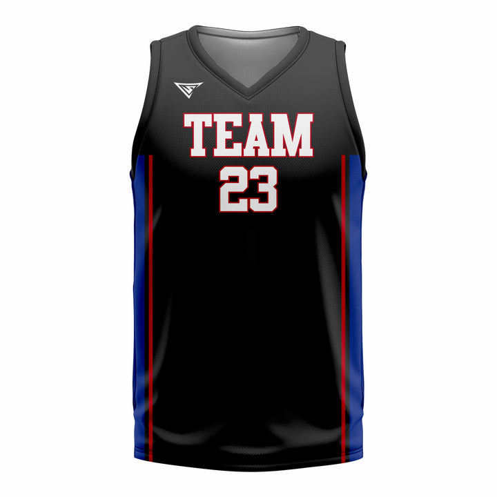 Custom Black white Blue Basketball Jersey | Sports Custom Uniform