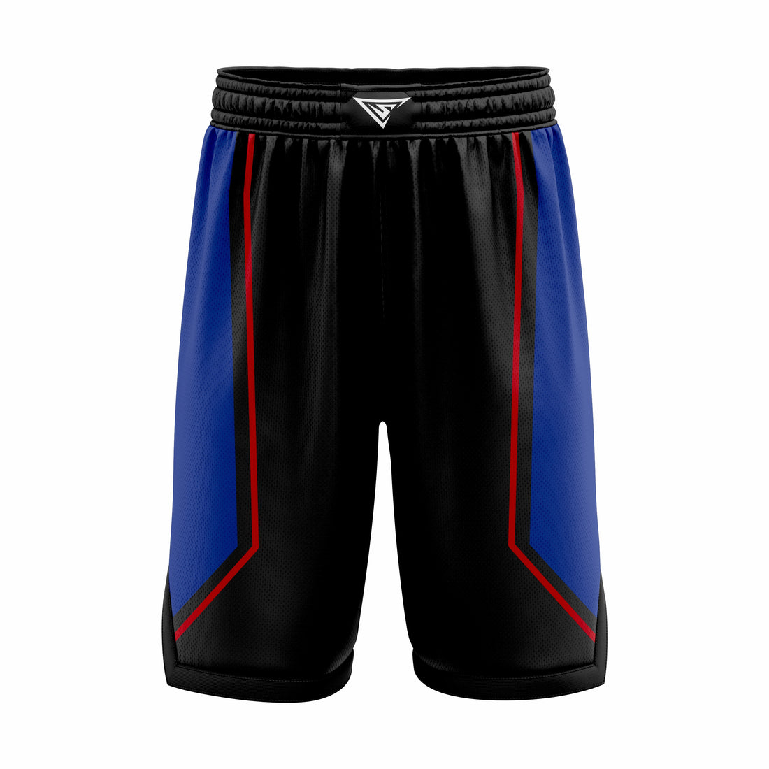 Custom Black, Blue & Red Authentic Basketball Shorts