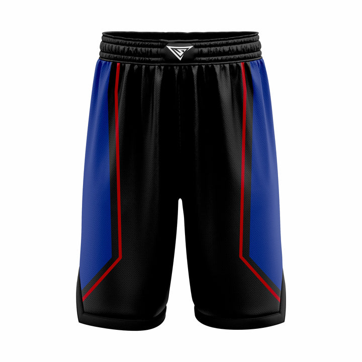 Custom Black, Blue & Red Authentic Basketball Shorts