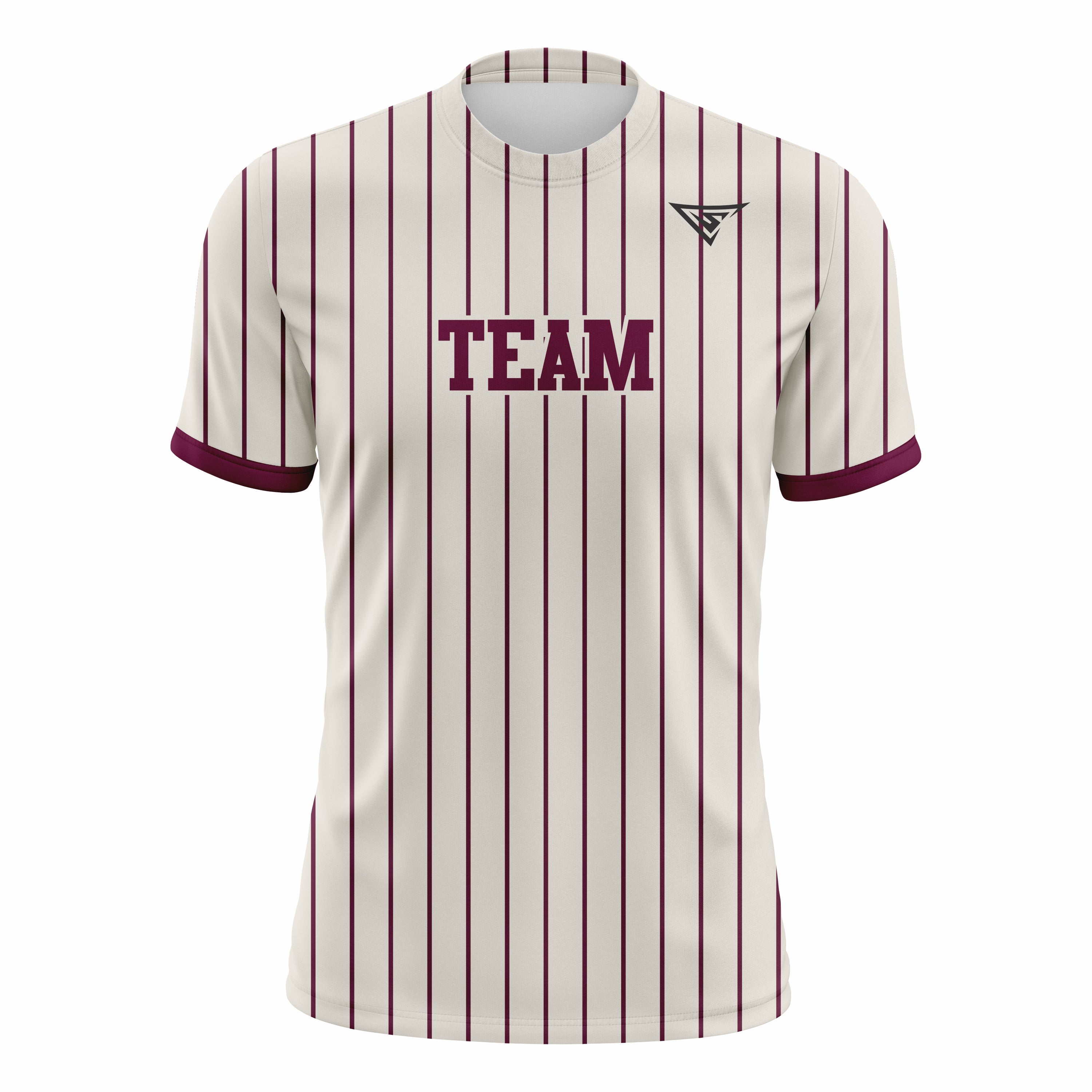 Custom Off White & Maroon Crew Neck Softball Jerseys