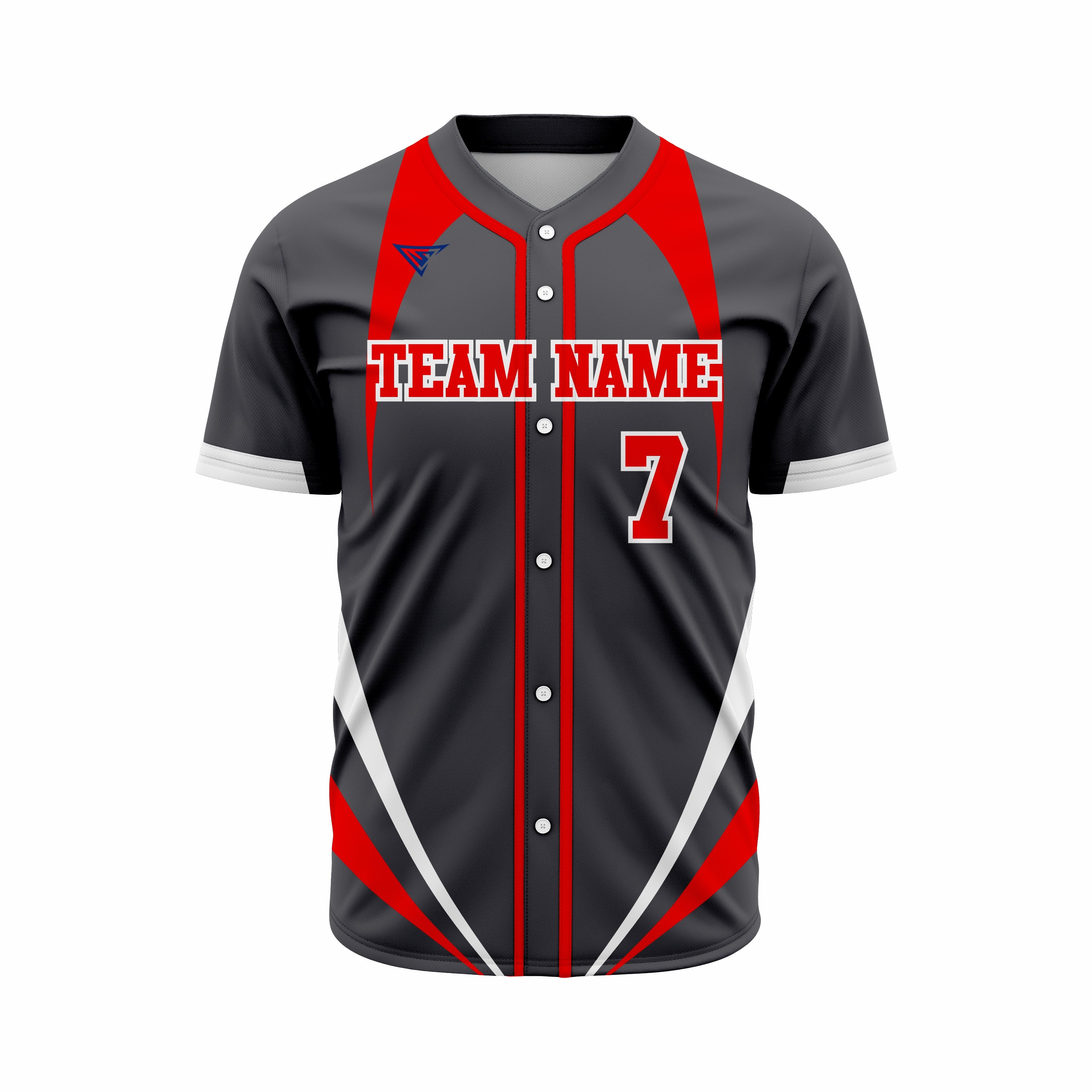 Custom Black, Red & White Authentic Softball full Buttons Jersey