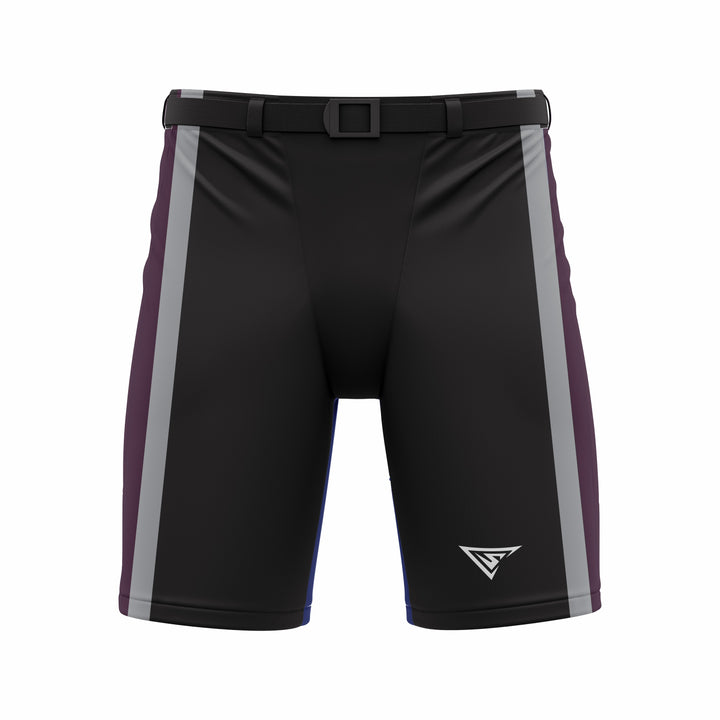 Custom Black Gray Hockey Shell Short