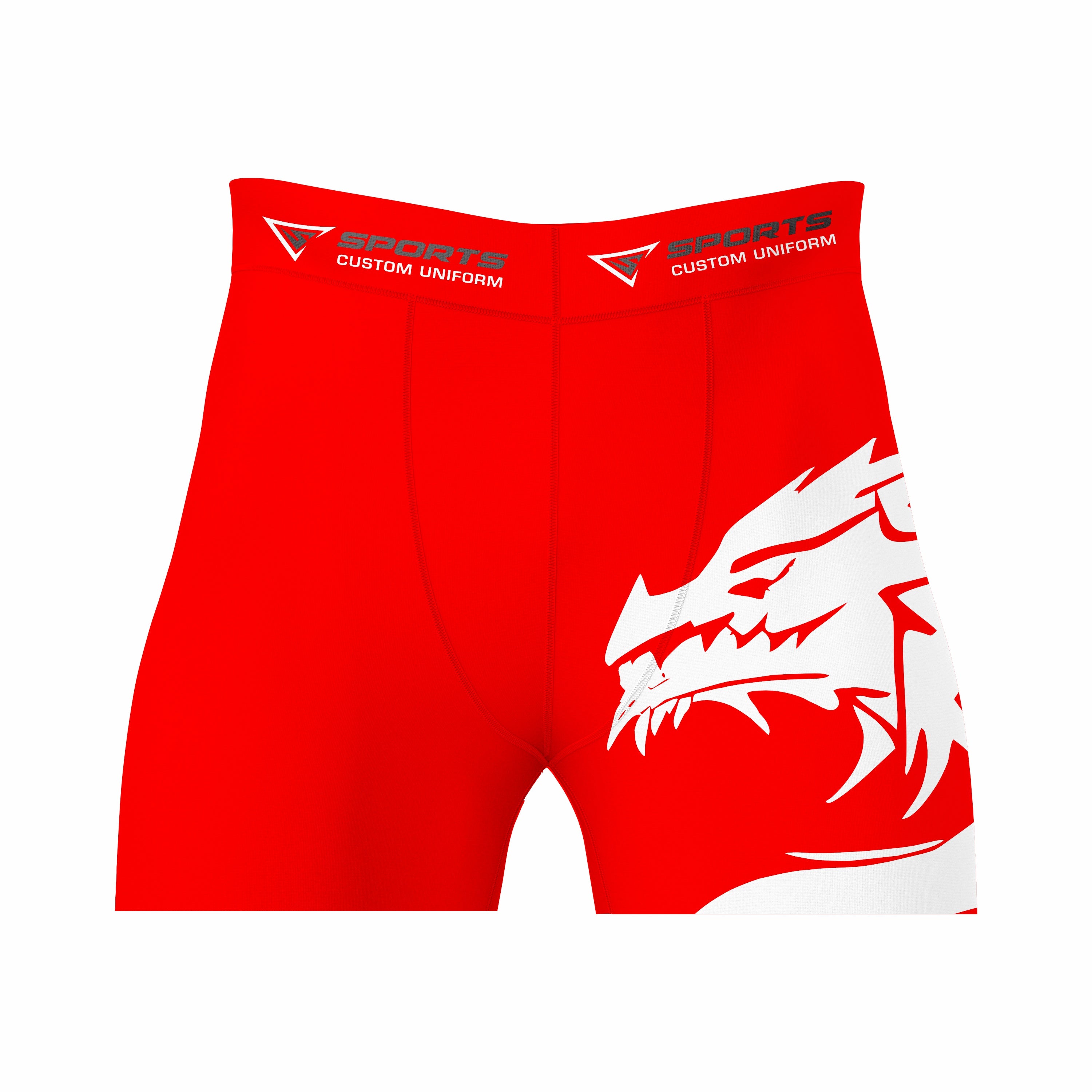 Custom Red white Authentic Compression Short