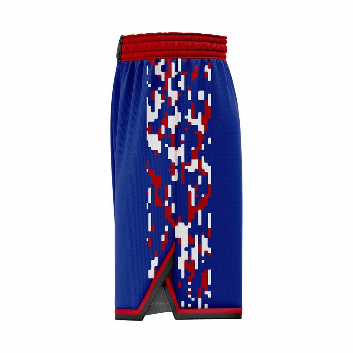 Custom Blue, Red & White Authentic Basketball Shorts