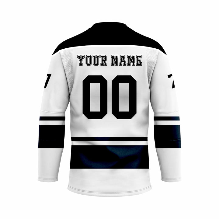 Custom Black & White V-Neck Hockey jersey