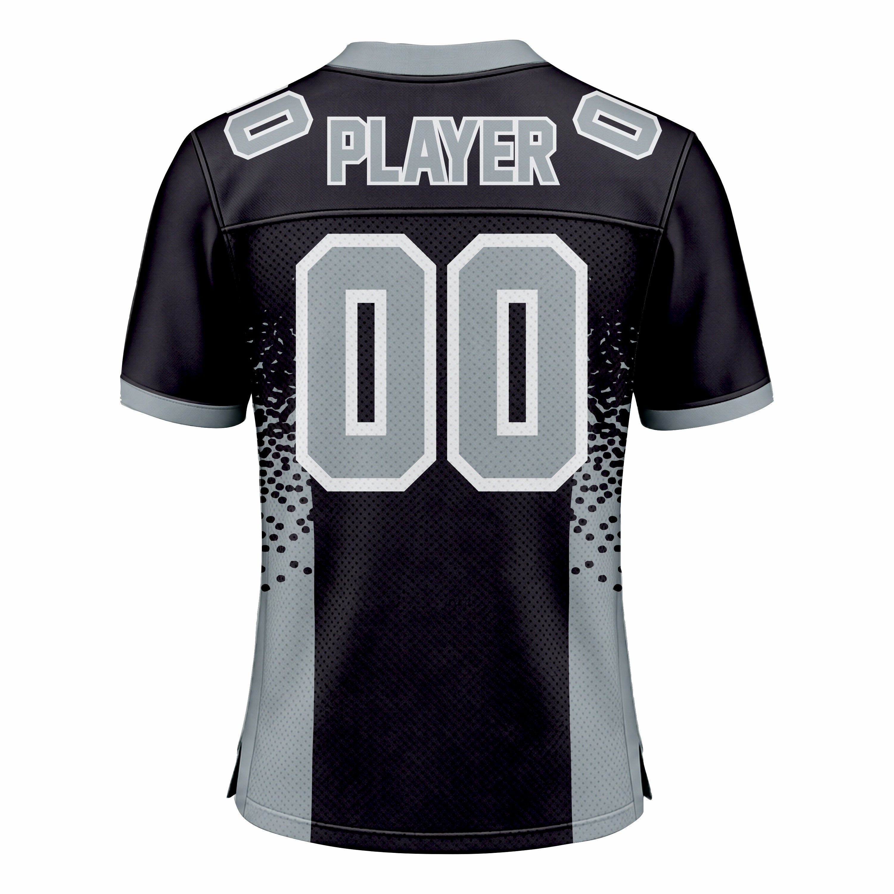 Custom Black & Grey American Football Fan Jersey