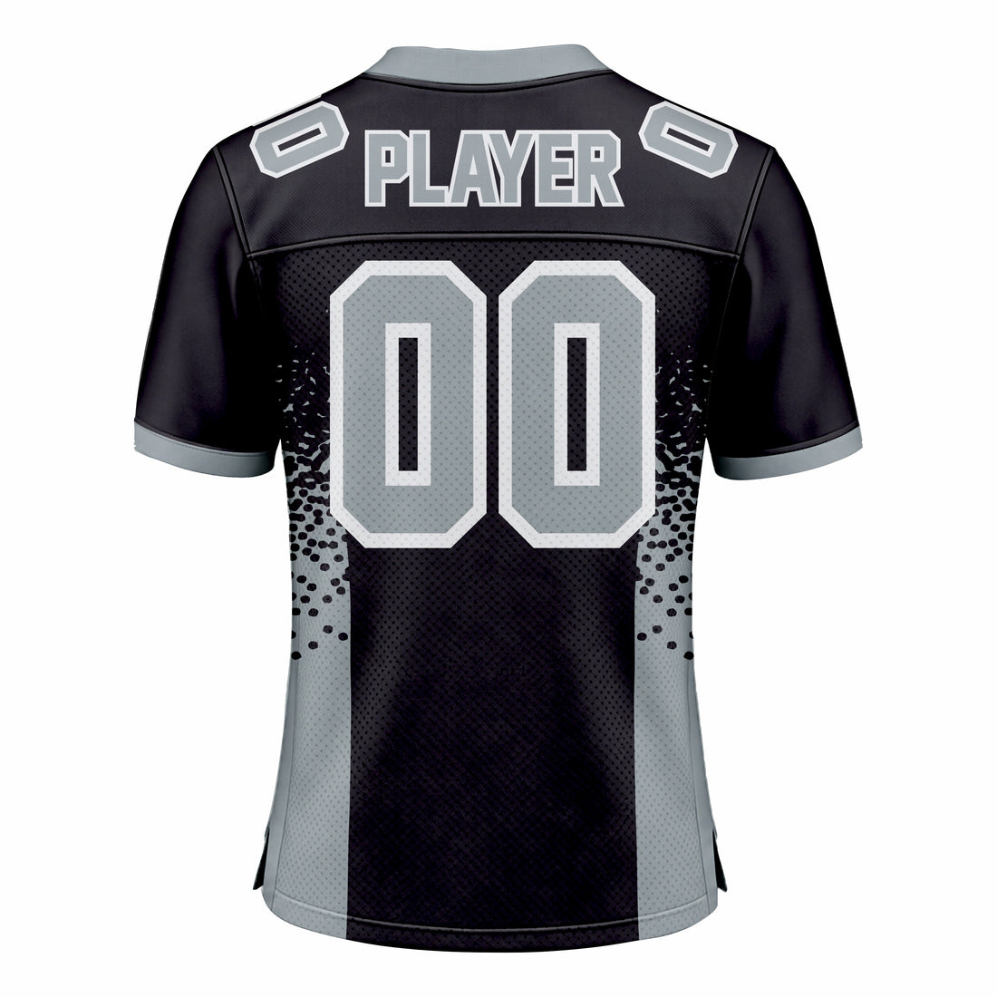 Custom Black & Grey American Football Fan Jersey