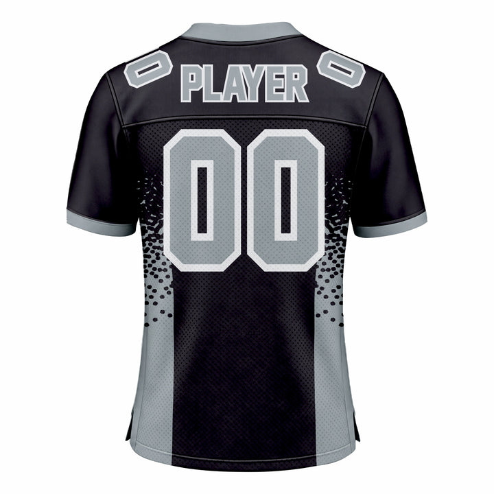 Custom Black & Grey American Football Fan Jersey