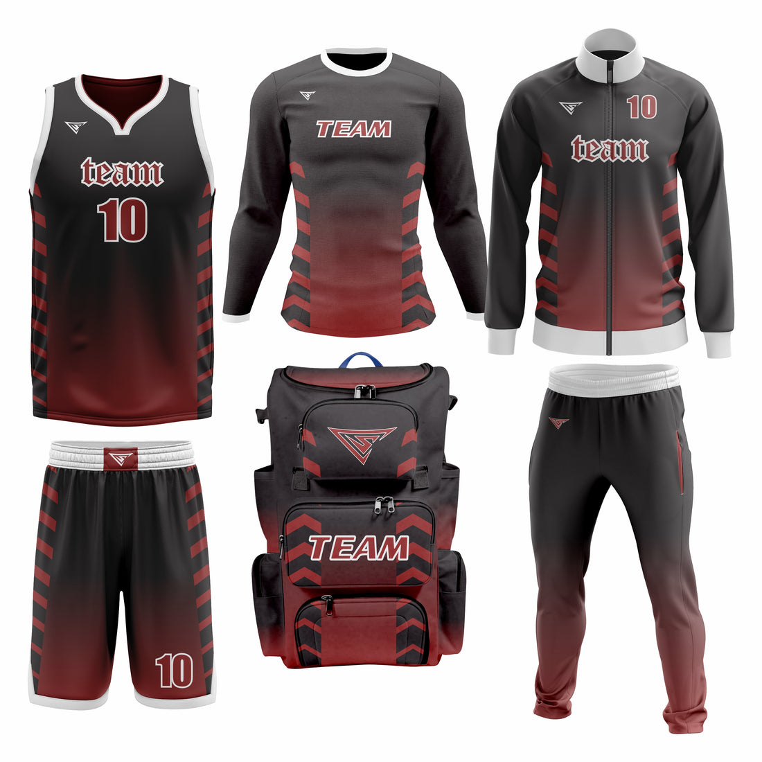 Custom White Maroon Basketball Team Uniform Package - All-Star