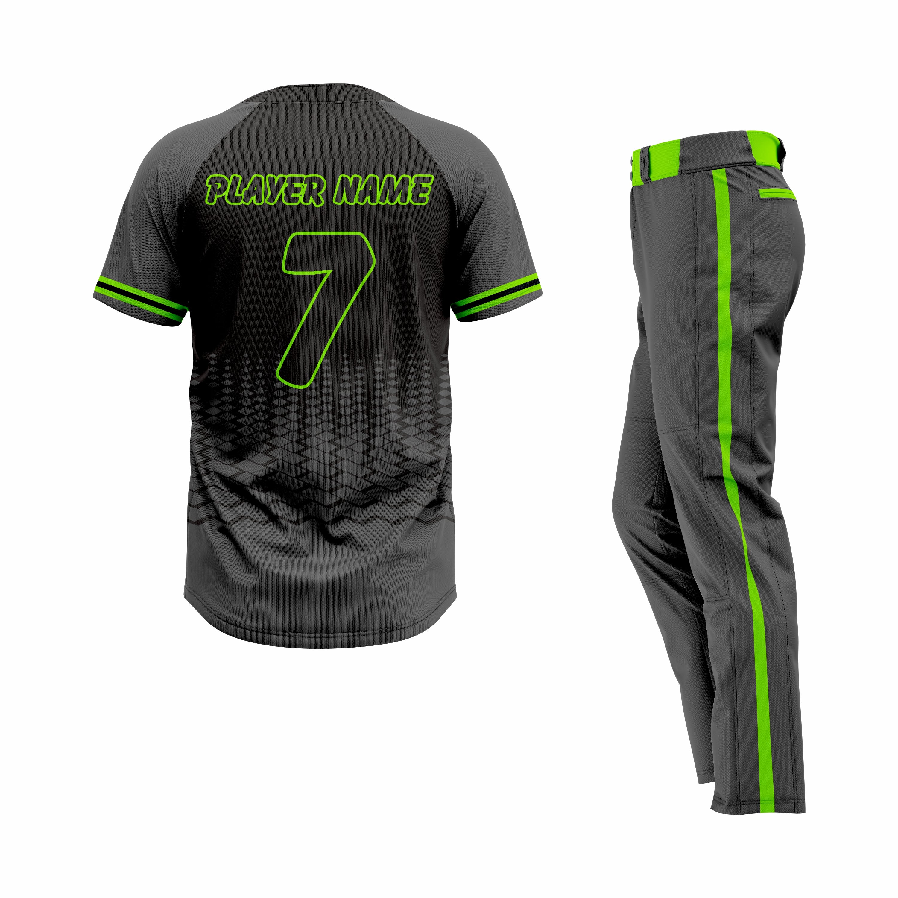 Custom Black & Green Authentic Softball Uniform