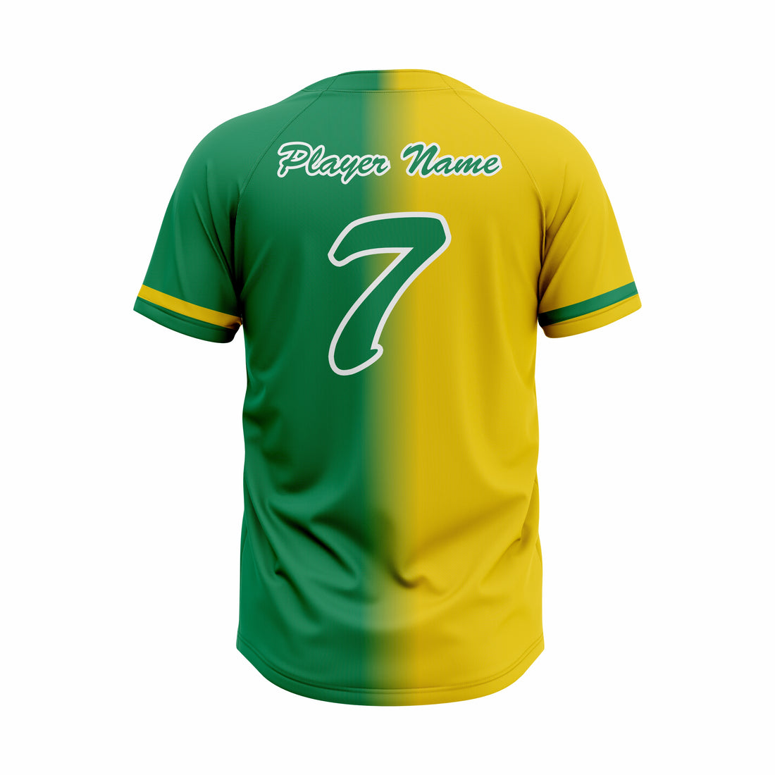 Custom Yellow & Green Authentic Baseball two Buttons Jersey